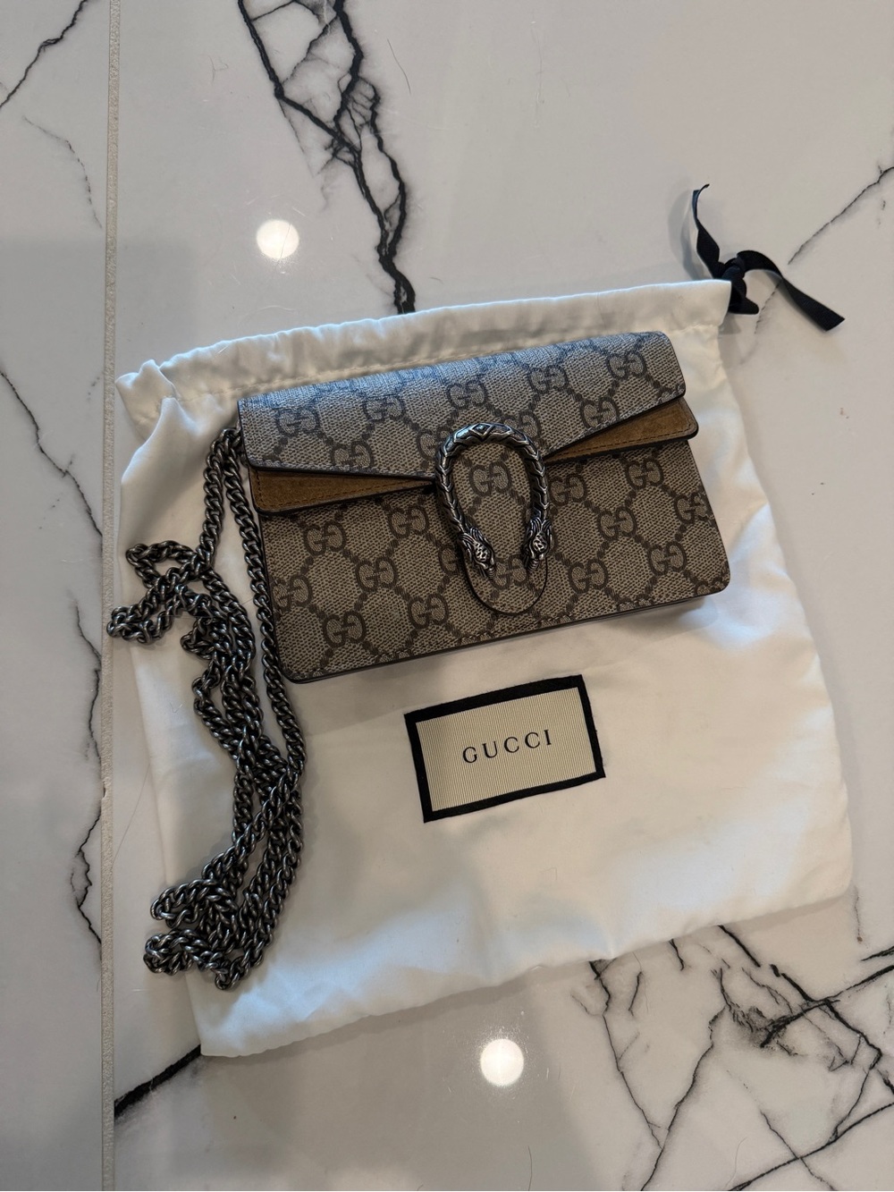 Gucci Beige GG Mini Dionysus Chain Wallet- goes with everything!